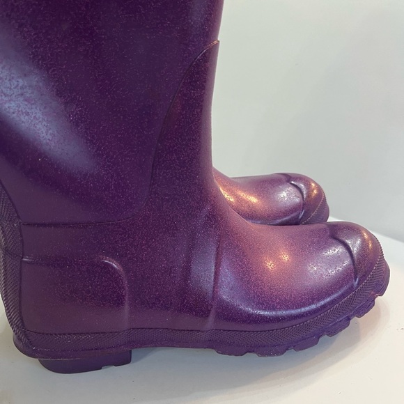Hunter Boots original Tall rain boots in Purple Glitter sparkle size 7 - Picture 5 of 10
